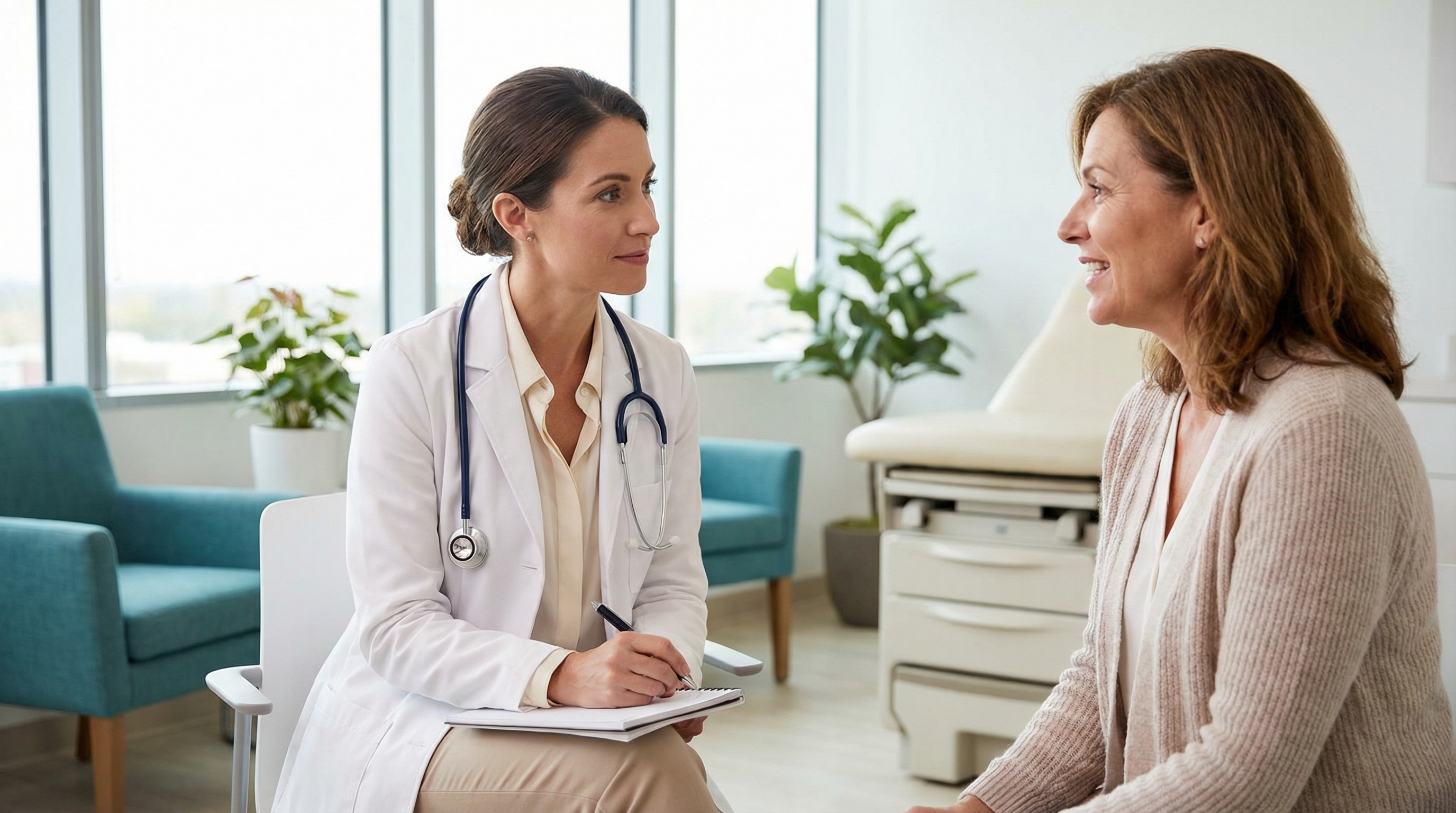 Dr. Delzell consulting with patient
